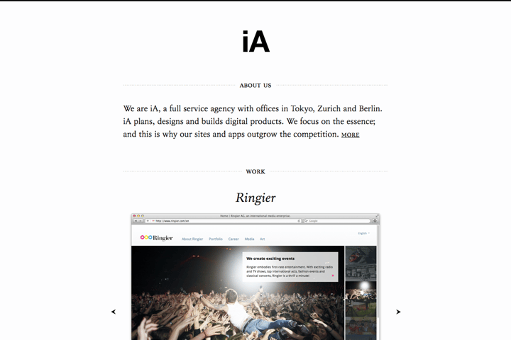 Information Architects website preview